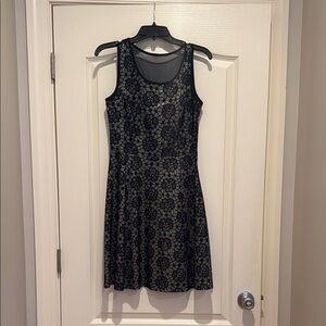 Enfocus Studio Silver and Blue Sequin Sheath Mini Dress